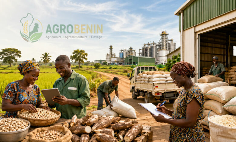 Producteurs, coopérative et usine agroalimentaire organisant l’approvisionnement en produits agricoles au Bénin